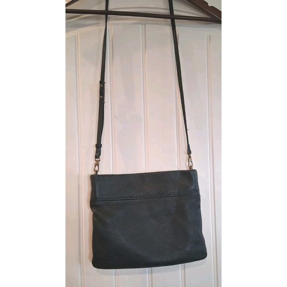 The Sak Collective Black Pebbled Leather Crossbody Bag Slim Messenger PO-18394CO - Picture 2 of 9